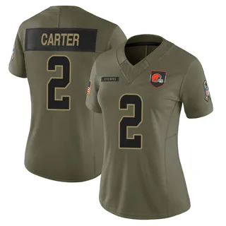 DeAndre Carter Women's Cleveland Browns 2025 Salute to Service Jersey - Limited Olive