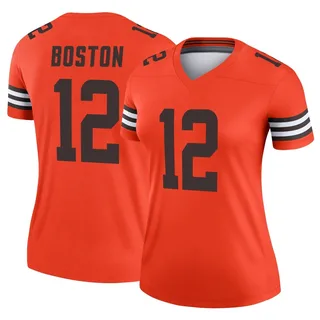 Denzel Boston Women's Cleveland Browns Nike Inverted Jersey - Legend Orange
