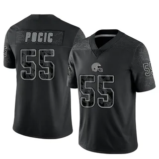 Ethan Pocic Men's Cleveland Browns Nike Reflective Jersey - Limited Black