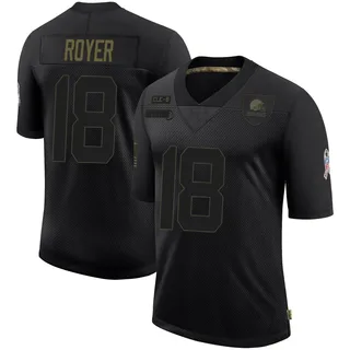 Joe Royer Youth Cleveland Browns Nike 2020 Salute To Service Jersey - Limited Black