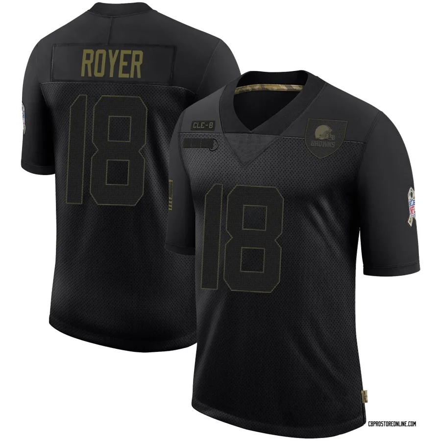 Joe Royer Youth Cleveland Browns Nike 2020 Salute To Service Jersey - Limited Black