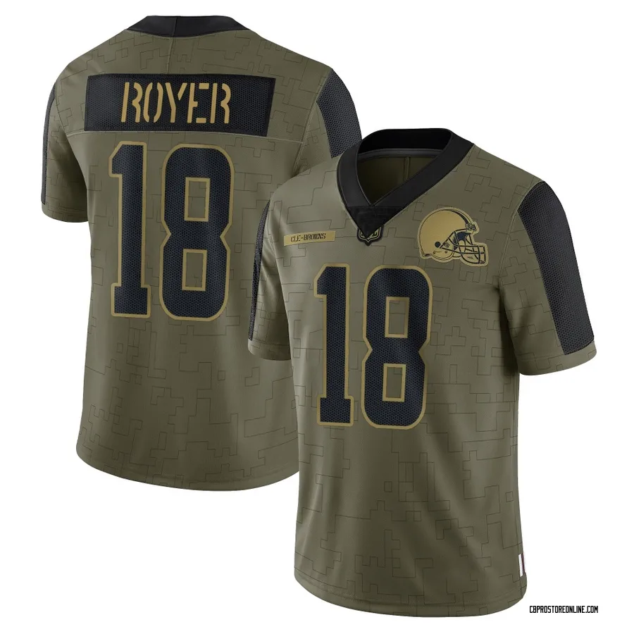 Joe Royer Youth Cleveland Browns Nike 2021 Salute To Service Jersey - Limited Olive