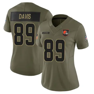 Kaden Davis Women's Cleveland Browns 2025 Salute to Service Jersey - Limited Olive
