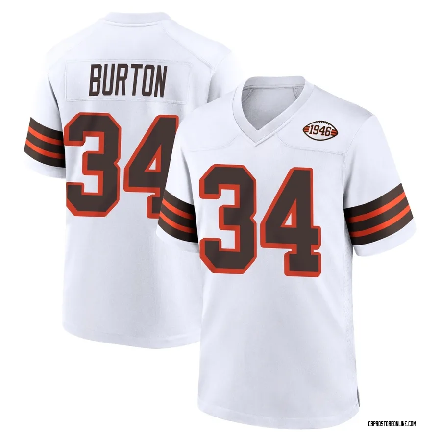 Michael Burton Men's Cleveland Browns Nike 1946 Collection Alternate Jersey - Game White