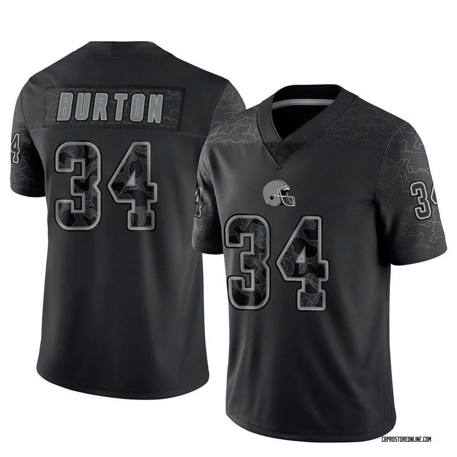 Michael Burton Men's Cleveland Browns Nike Reflective Jersey - Limited Black