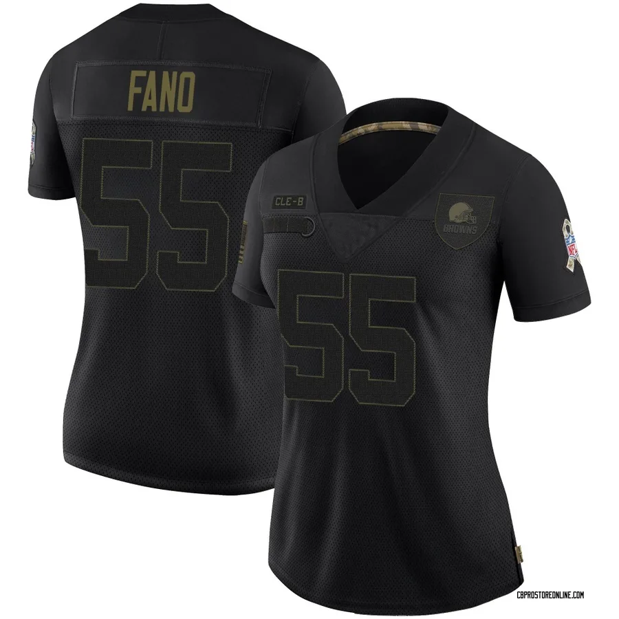 Spencer Fano Women's Cleveland Browns Nike 2020 Salute To Service Jersey - Limited Black