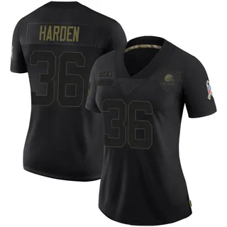T.J. Harden Women's Cleveland Browns Nike 2020 Salute To Service Jersey - Limited Black