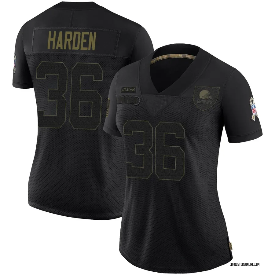 T.J. Harden Women's Cleveland Browns Nike 2020 Salute To Service Jersey - Limited Black