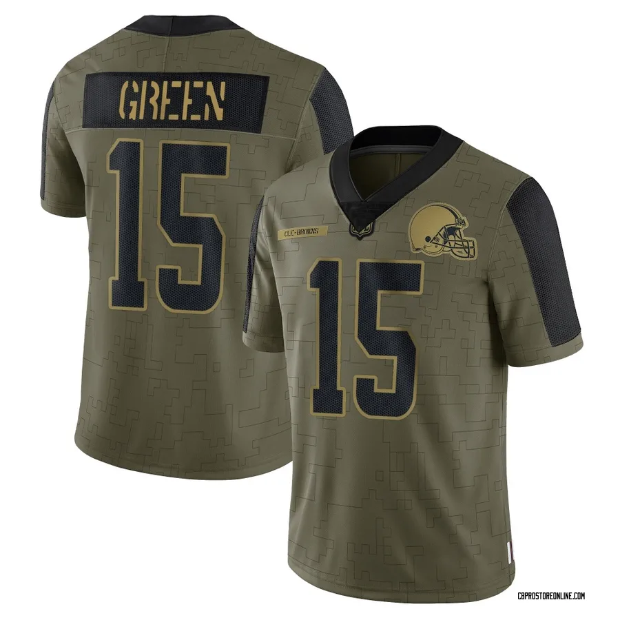 Taylen Green Men's Cleveland Browns Nike 2021 Salute To Service Jersey - Limited Olive
