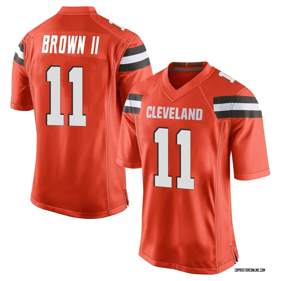 Tony Brown II Men's Cleveland Browns Nike Alternate Jersey - Game Orange
