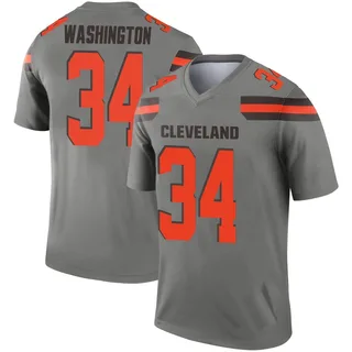 Zion Washington Men's Cleveland Browns Nike Inverted Silver Jersey - Legend