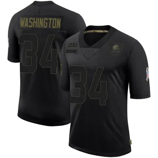 Zion Washington Youth Cleveland Browns Nike 2020 Salute To Service Jersey - Limited Black