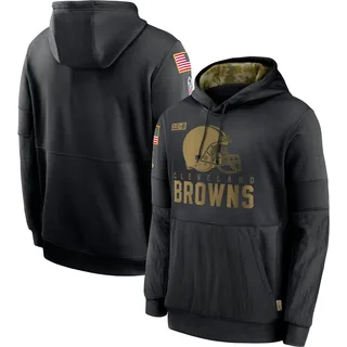 Men's Cleveland Browns Nike 2020 Salute to Service Sideline Performance Pullover Hoodie - Black